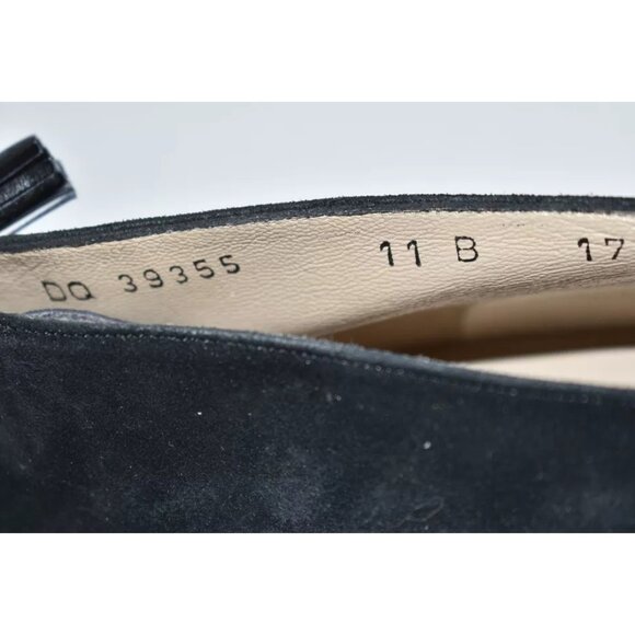 $650 SALVATORE FERRAGAMO SUEDE LEATHER LACE UP BOOTIE HEEL BLACK 11 B (SE38) - Picture 8 of 8